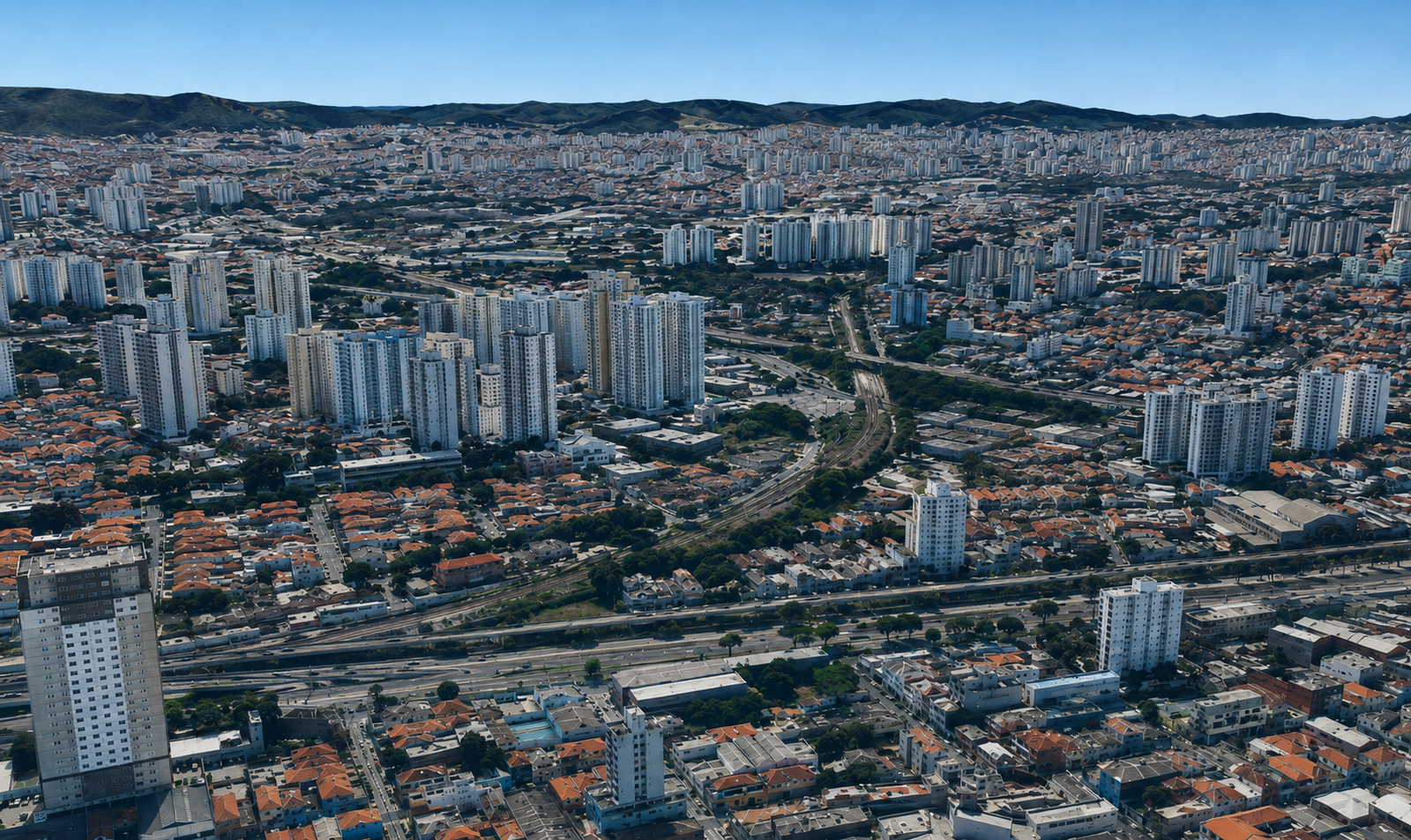 Vista aérea da região da base MOVV